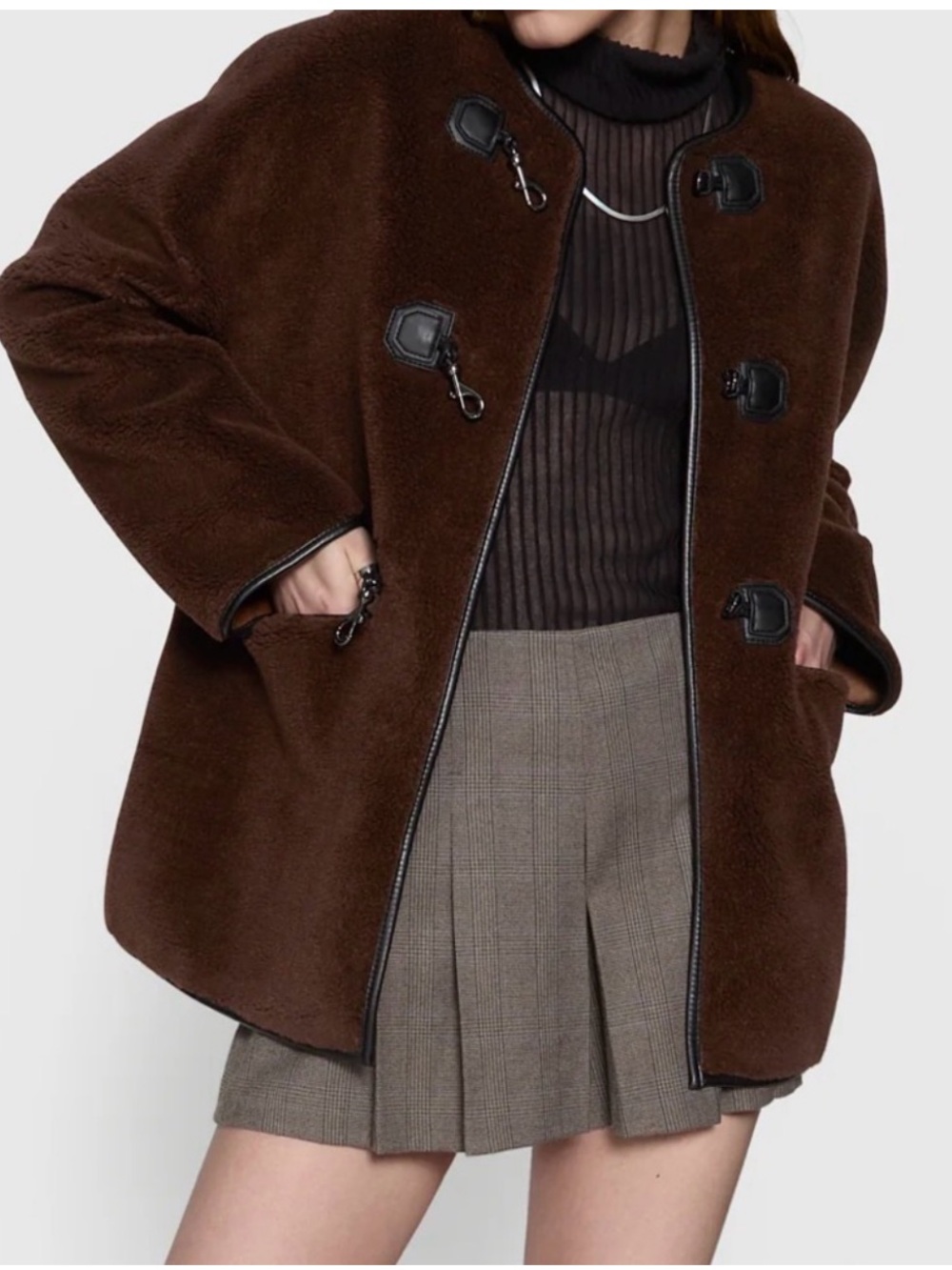 🤎 Rebecca Minkoff Chocolate Brown Teddy Shearling Jacket
